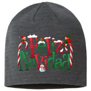 Cool Feliz Navidad Christmas Elf Sustainable Beanie