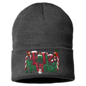 Cool Feliz Navidad Christmas Elf Sustainable Knit Beanie