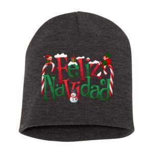 Cool Feliz Navidad Christmas Elf Short Acrylic Beanie