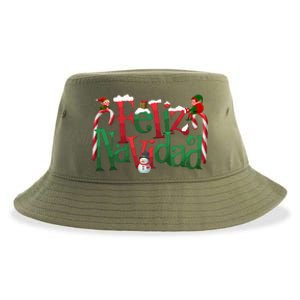 Cool Feliz Navidad Christmas Elf Sustainable Bucket Hat