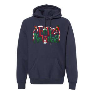 Cool Feliz Navidad Christmas Elf Premium Hoodie