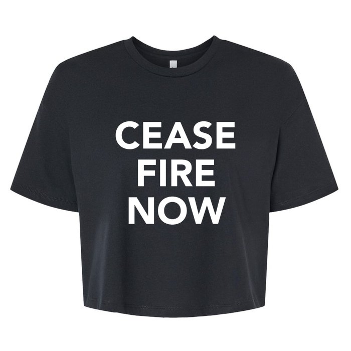 Cease Fire Now Bella+Canvas Jersey Crop Tee