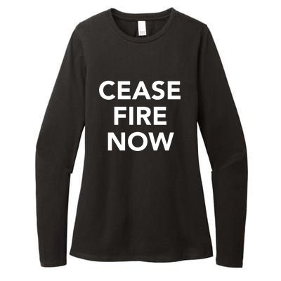 Cease Fire Now Womens CVC Long Sleeve Shirt