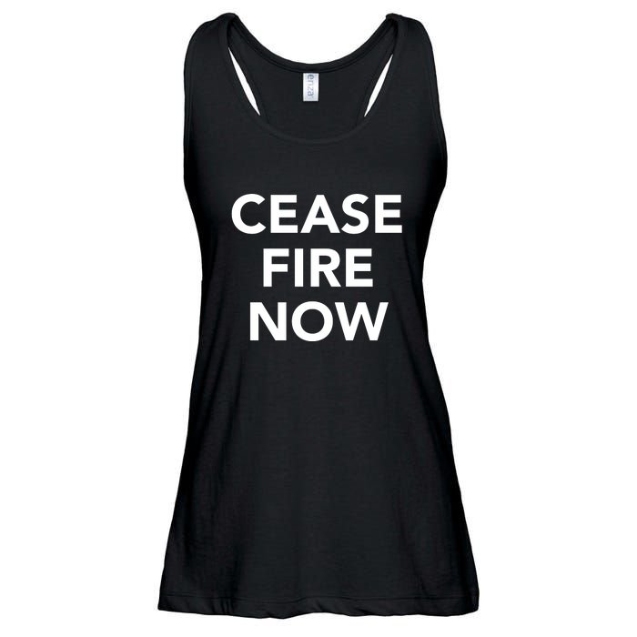 Cease Fire Now Ladies Essential Flowy Tank