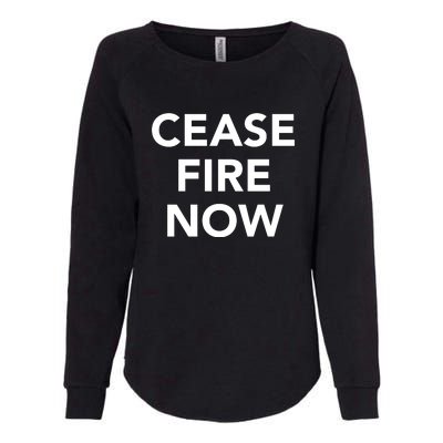 Cease Fire Now Womens California Wash Sweatshirt