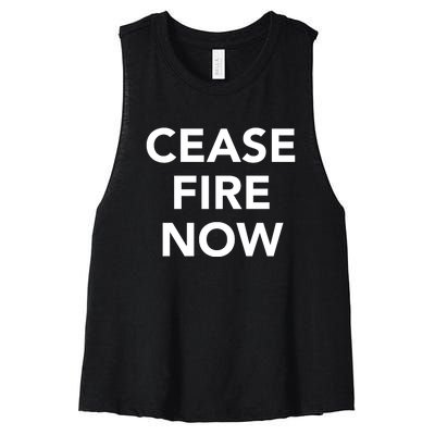 Cease Fire Now Women's Racerback Cropped Tank