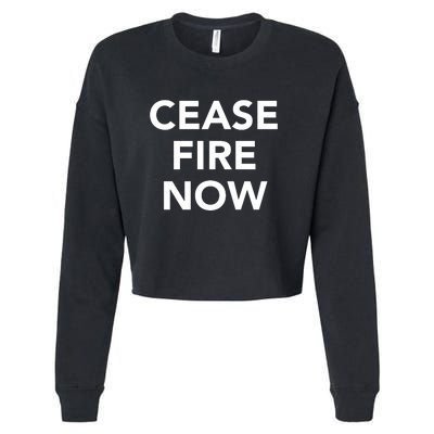 Cease Fire Now Cropped Pullover Crew