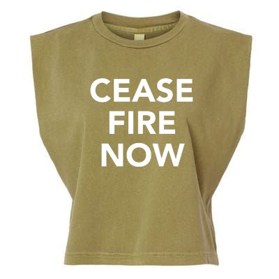 Cease Fire Now Garment-Dyed Women's Muscle Tee