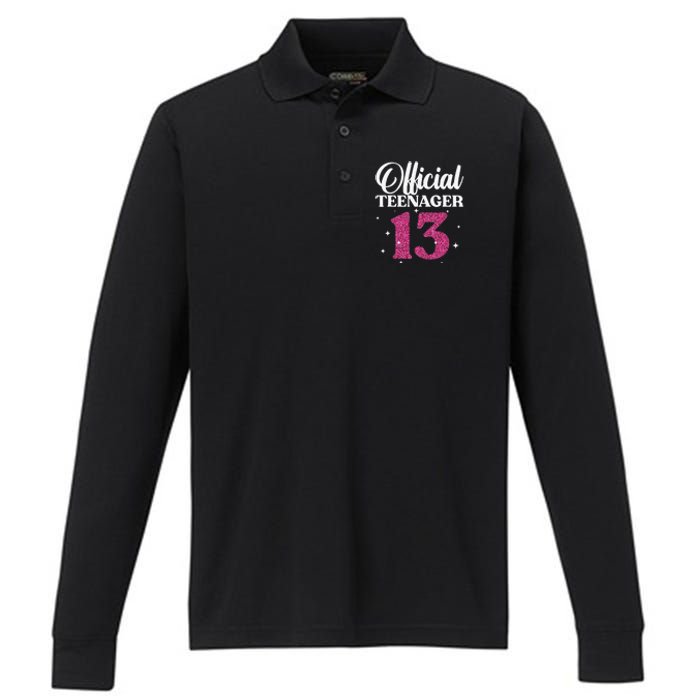 Cool For Ns 13 Year Old Birthday Cute Performance Long Sleeve Polo