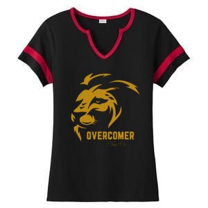 Christian Faith Overcomer Motivational Lion Of Judah Ladies Halftime Notch Neck Tee