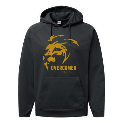 Christian Faith Overcomer Motivational Lion Of Judah Performance Fleece Hoodie