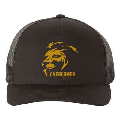 Christian Faith Overcomer Motivational Lion Of Judah Yupoong Adult 5-Panel Trucker Hat