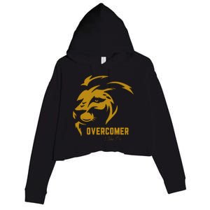 Christian Faith Overcomer Motivational Lion Of Judah Crop Fleece Hoodie