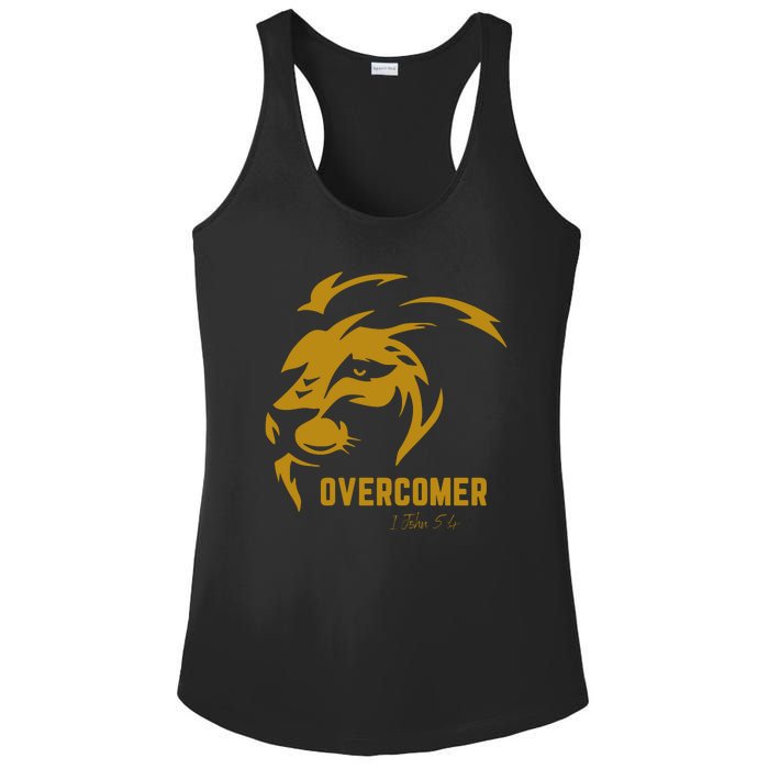 Christian Faith Overcomer Motivational Lion Of Judah Ladies PosiCharge Competitor Racerback Tank