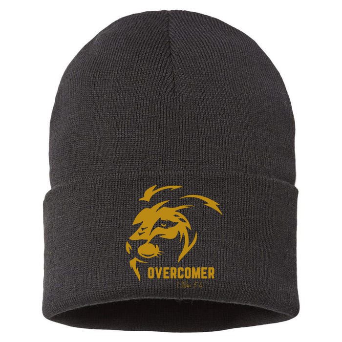 Christian Faith Overcomer Motivational Lion Of Judah Sustainable Knit Beanie