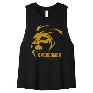 Christian Faith Overcomer Motivational Lion Of Judah Women's Racerback Cropped Tank