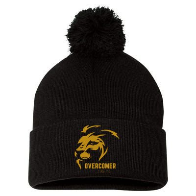 Christian Faith Overcomer Motivational Lion Of Judah Pom Pom 12in Knit Beanie