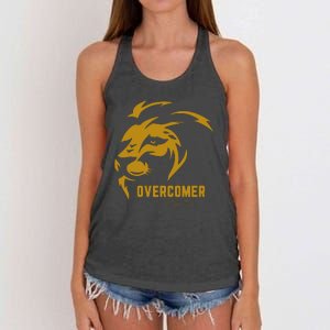 Christian Faith Overcomer Motivational Lion Of Judah Women's Knotted Racerback Tank