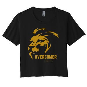 Christian Faith Overcomer Motivational Lion Of Judah Women's Crop Top Tee