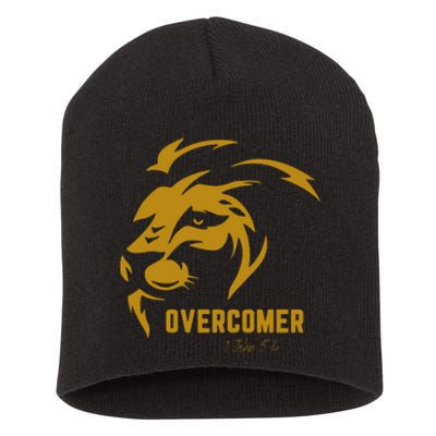 Christian Faith Overcomer Motivational Lion Of Judah Short Acrylic Beanie