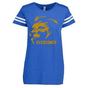 Christian Faith Overcomer Motivational Lion Of Judah Enza Ladies Jersey Football T-Shirt