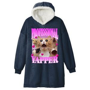 Cat Funny Oddly Specific Dank Meme Professional Yapper Hooded Wearable Blanket