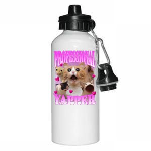 Cat Funny Oddly Specific Dank Meme Professional Yapper Aluminum Water Bottle