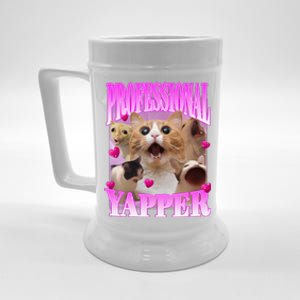 Cat Funny Oddly Specific Dank Meme Professional Yapper Beer Stein