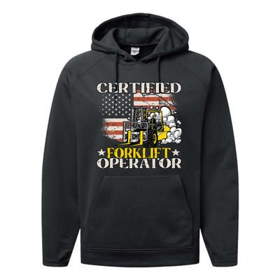 Certified Forklift Operator Forklift Driver Performance Fleece Hoodie