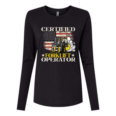 Certified Forklift Operator Forklift Driver Womens Cotton Relaxed Long Sleeve T-Shirt