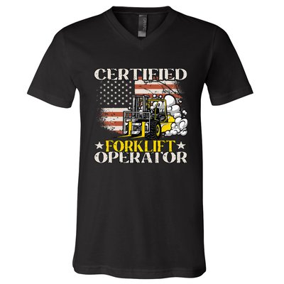 Certified Forklift Operator Forklift Driver V-Neck T-Shirt