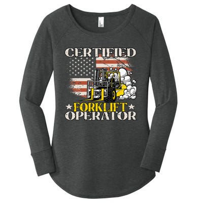 Certified Forklift Operator Forklift Driver Women's Perfect Tri Tunic Long Sleeve Shirt