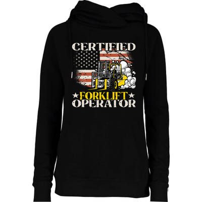 Certified Forklift Operator Forklift Driver Womens Funnel Neck Pullover Hood