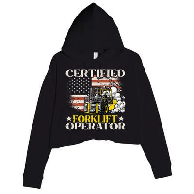 Certified Forklift Operator Forklift Driver Crop Fleece Hoodie