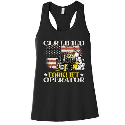 Certified Forklift Operator Forklift Driver Women's Racerback Tank