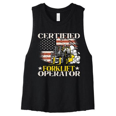 Certified Forklift Operator Forklift Driver Women's Racerback Cropped Tank