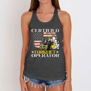 Certified Forklift Operator Forklift Driver Women's Knotted Racerback Tank