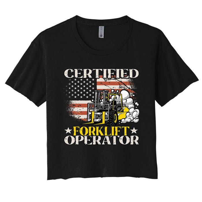 Certified Forklift Operator Forklift Driver Women's Crop Top Tee