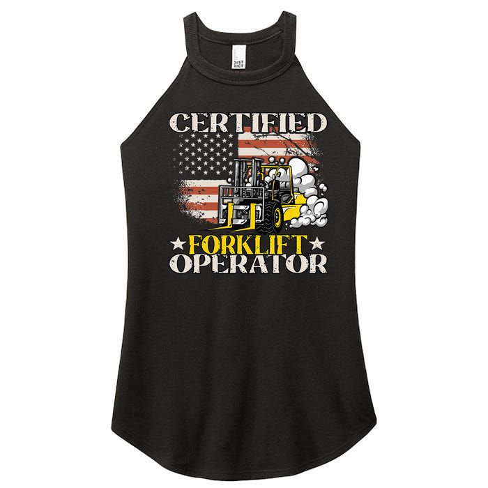 Certified Forklift Operator Forklift Driver Women's Perfect Tri Rocker Tank