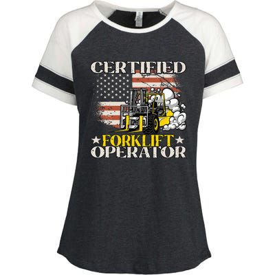 Certified Forklift Operator Forklift Driver Enza Ladies Jersey Colorblock Tee