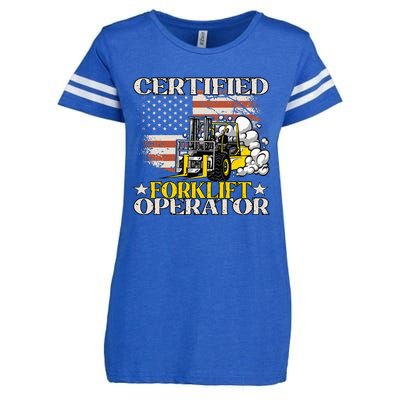 Certified Forklift Operator Forklift Driver Enza Ladies Jersey Football T-Shirt