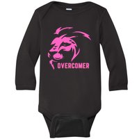 Christian Faith Overcomer Motivational Lion Of Judah Baby Long Sleeve Bodysuit