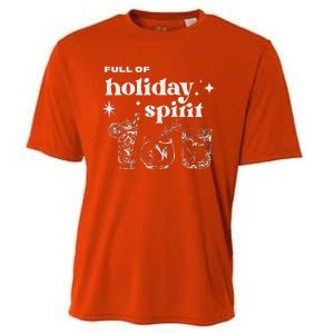 Christmas Full Of Holiday Spirit Cocktail Club Cooling Performance Crew T-Shirt