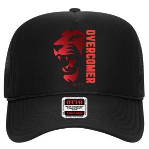 Christian Faith Overcomer Motivational Lion Of Judah High Crown Mesh Back Trucker Hat