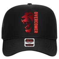 Christian Faith Overcomer Motivational Lion Of Judah High Crown Mesh Back Trucker Hat