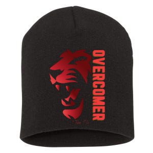 Christian Faith Overcomer Motivational Lion Of Judah Short Acrylic Beanie