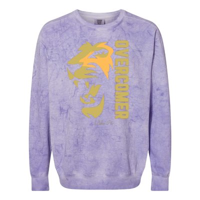 Christian Faith Overcomer Motivational Lion Of Judah Colorblast Crewneck Sweatshirt