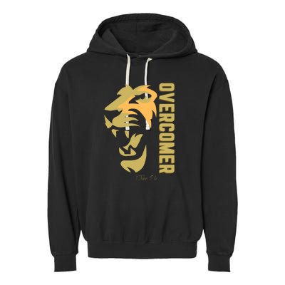 Christian Faith Overcomer Motivational Lion Of Judah Garment-Dyed Fleece Hoodie