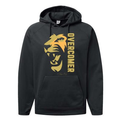 Christian Faith Overcomer Motivational Lion Of Judah Performance Fleece Hoodie