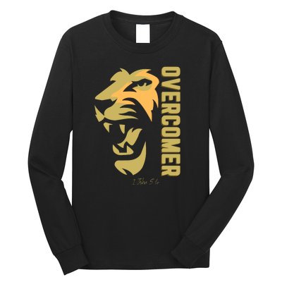 Christian Faith Overcomer Motivational Lion Of Judah Long Sleeve Shirt